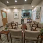 Office waiting room with television