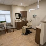Patient room with dental chair